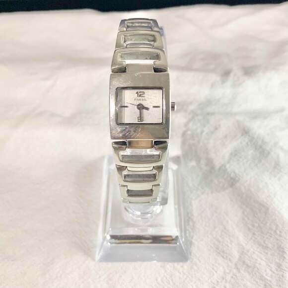 VTG Y2K Fossil Forever F2 ES-9519 Women's Stainless Steel Watch Square Face - Picture 1 of 7